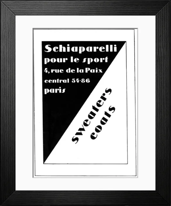 Framed Print : Elsa Schiaparelli Pour le Sport advertisment Framed Print : Elsa Schiaparelli Pour le Sport advertisment