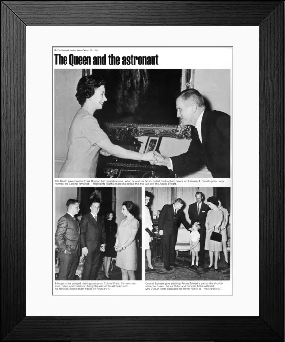 Framed Print : The Queen and Colonel Frank Borman Framed Print : The Queen and Colonel Frank Borman