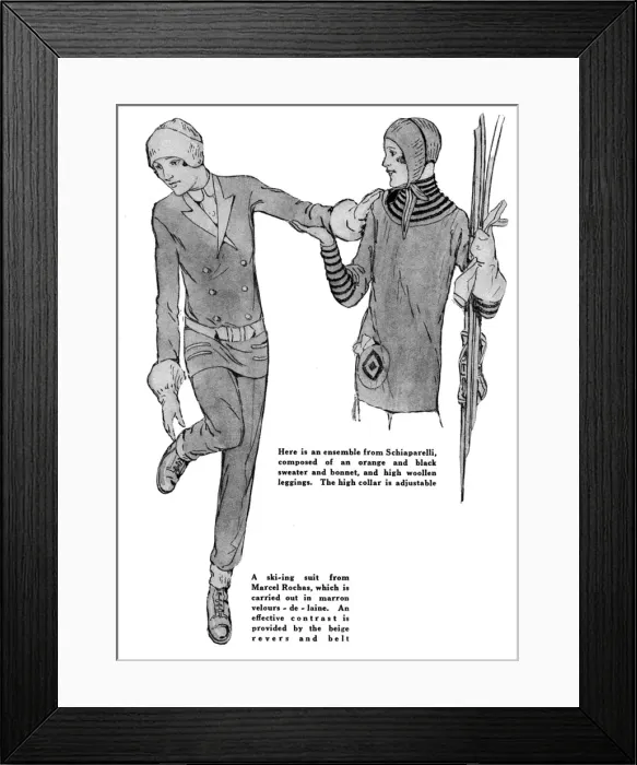 Framed Print : Winter sports outfit by Elsa Schiaparelli Framed Print : Winter sports outfit by Elsa Schiaparelli