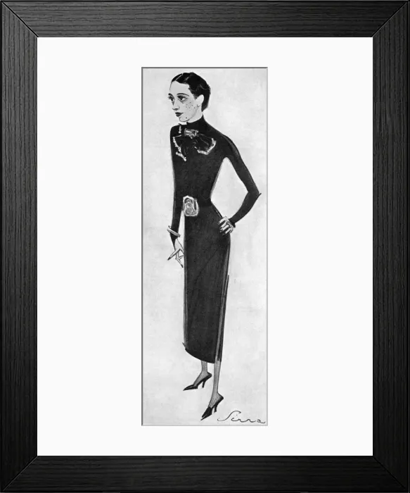 Framed Print : Caricature of Elsa Schiaparelli Framed Print : Caricature of Elsa Schiaparelli