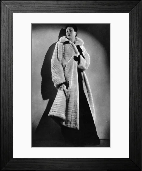 Framed Print : Advertisement for a coat by Elsa Schiaparelli