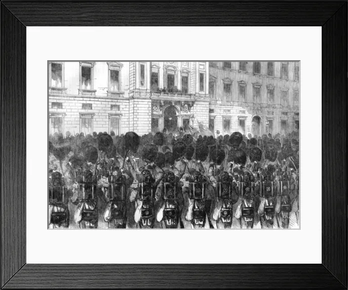 Framed Print : Departure of Scots Fusiliers for Crimean War, 1854 Framed Print : Departure of Scots Fusiliers for Crimean War, 1854