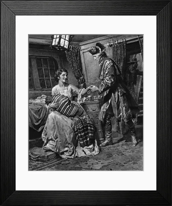 Framed Print : Horatio Nelson and Emma meeting during the Napoleonic war Framed Print : Horatio Nelson and Emma meeting during the Napoleonic war