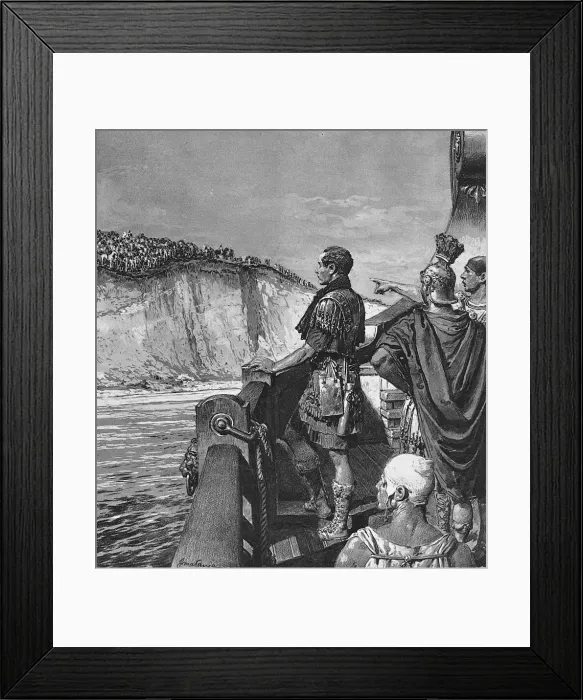 Framed Print : Julius Caesar invading Britain Framed Print : Julius Caesar invading Britain