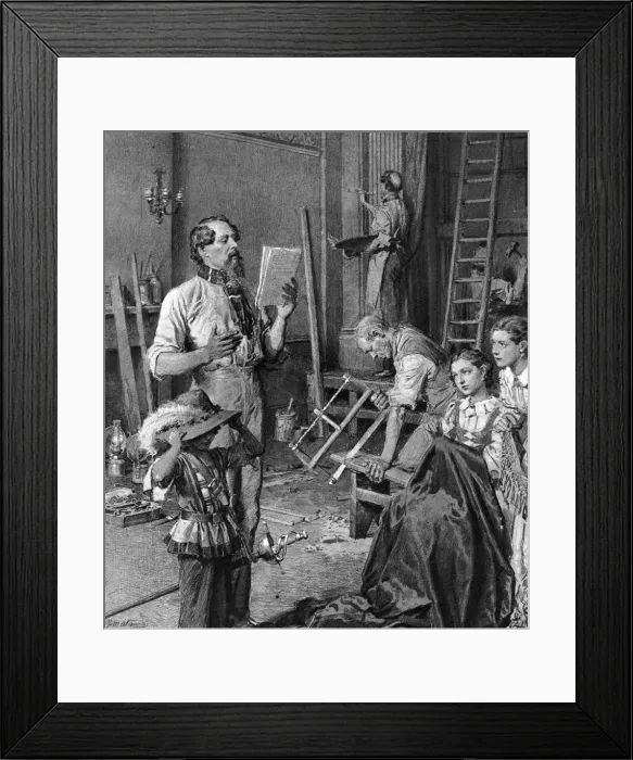 Framed Print : Dickens transforms school room to theatre in Tavistock House Framed Print : Dickens transforms school room to theatre in Tavistock House