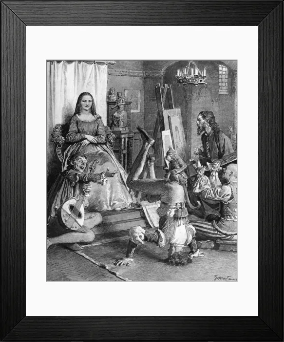 Framed Print : The Mona Lisa Smile by Fortunino Matania