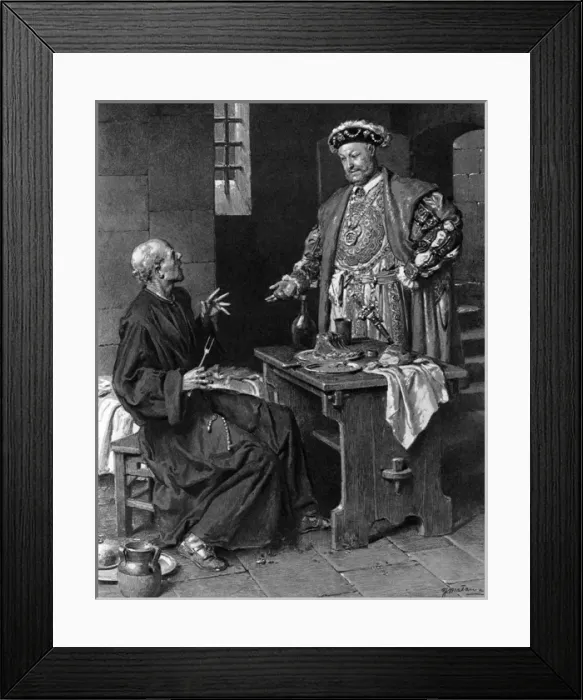 Framed Print : Henry VIII demands one hundred pounds from the Abbot Framed Print : Henry VIII demands one hundred pounds from the Abbot