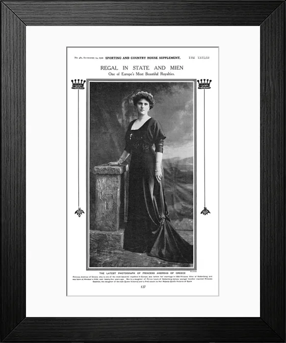 Framed Print : Princess Andreas (Andrew) of Greece