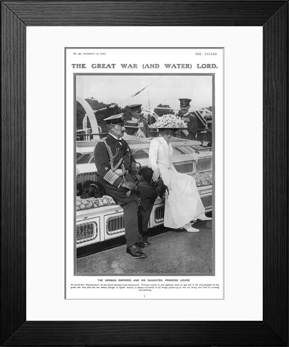 Framed Print : Kaiser Wilhelm II, Princess Viktoria Luise and dachshunds