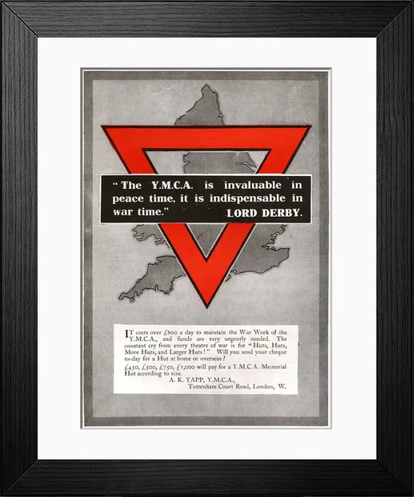Framed Print : YMCA fundraising advertisement, WW1 Framed Print : YMCA fundraising advertisement, WW1