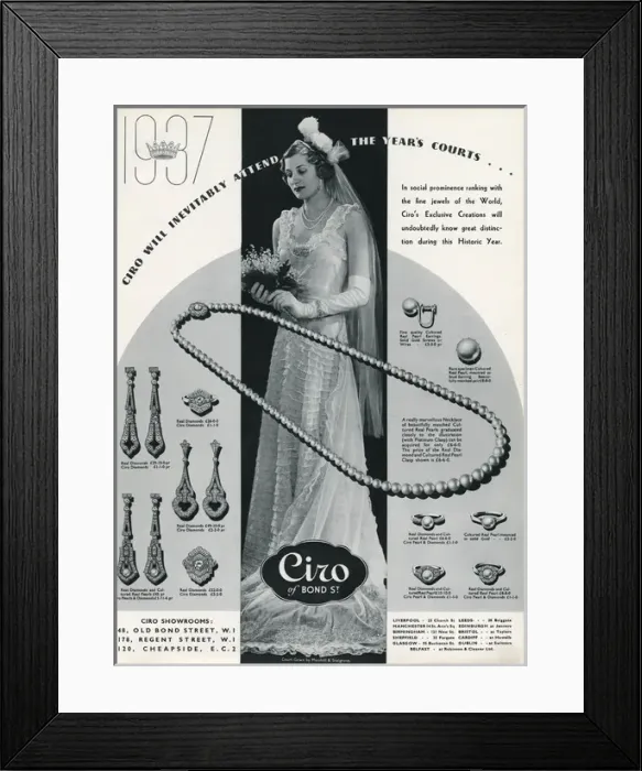 Framed Print : Advert for Ciro jewellery 1937 Framed Print : Advert for Ciro jewellery 1937