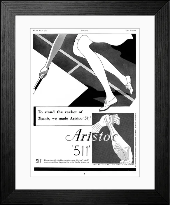 Framed Print : Advertisement for Aristoc silk stockings