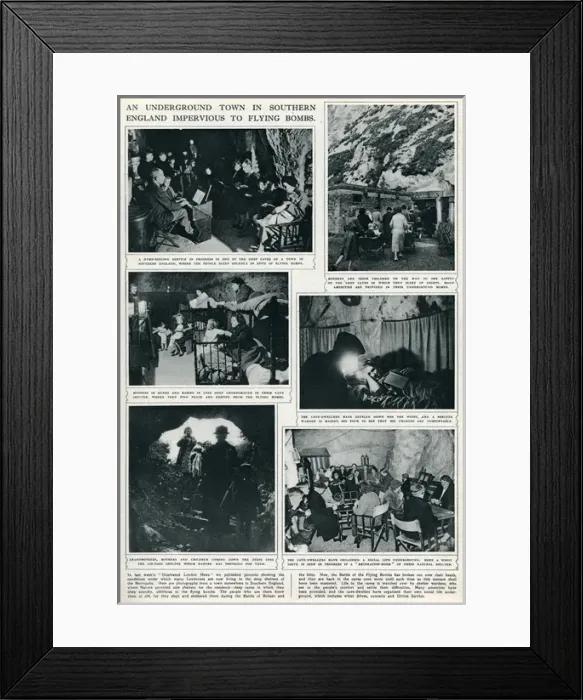 Framed Print : Underground town in England impervious to flying bombs
