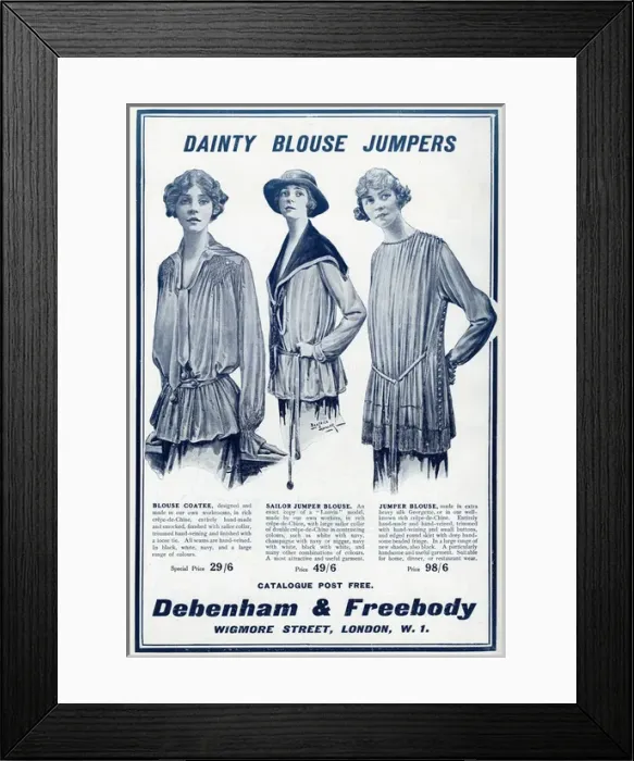 Framed Print : Advert for Debenham & Freebody womens garments 1917 Framed Print : Advert for Debenham & Freebody womens garments 1917