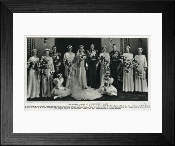 Framed Print : Wedding - George, Duke of Kent and Princess Marina of Greece