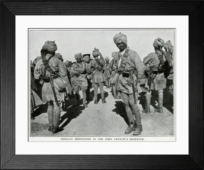 Framed Print : Men of the Sirhind Brigade of the Indian Corps in France WWI Framed Print : Men of the Sirhind Brigade of the Indian Corps in France WWI