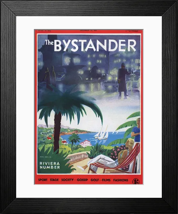 Framed Print : Bystander Riviera Number front cover 1932 Framed Print : Bystander Riviera Number front cover 1932