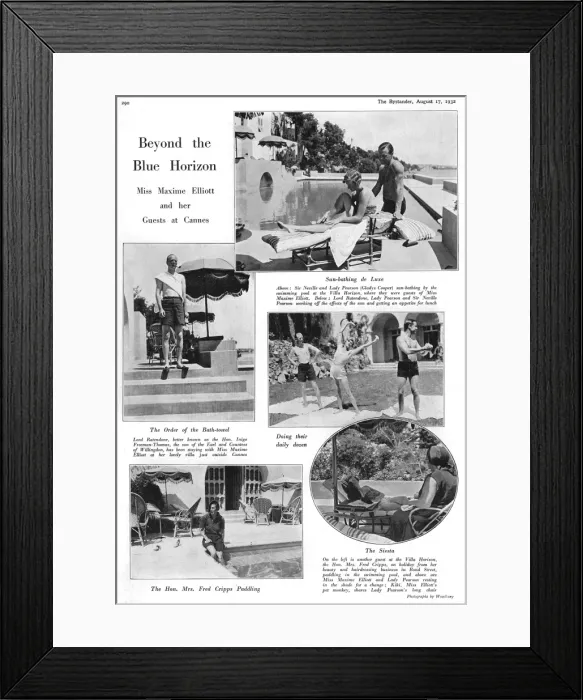 Framed Print : Guests at the Riviera villa of Maxine Elliott, 1932 Framed Print : Guests at the Riviera villa of Maxine Elliott, 1932