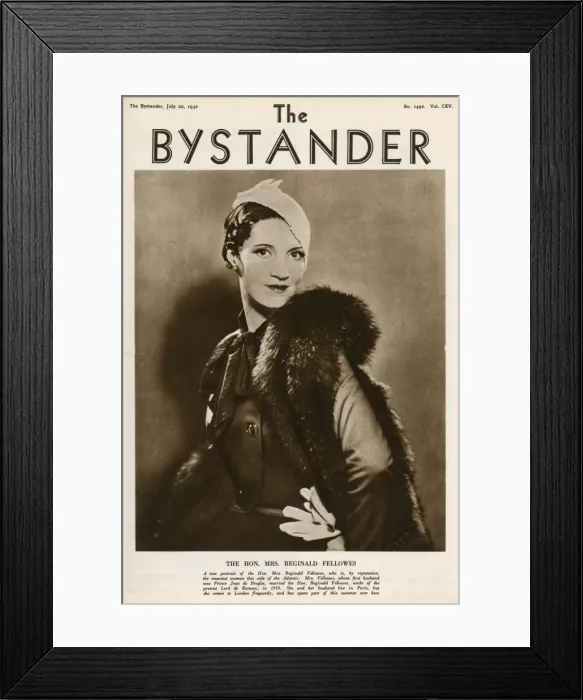 Framed Print : Mrs Reginald Fellowes - Bystander front cover Framed Print : Mrs Reginald Fellowes - Bystander front cover