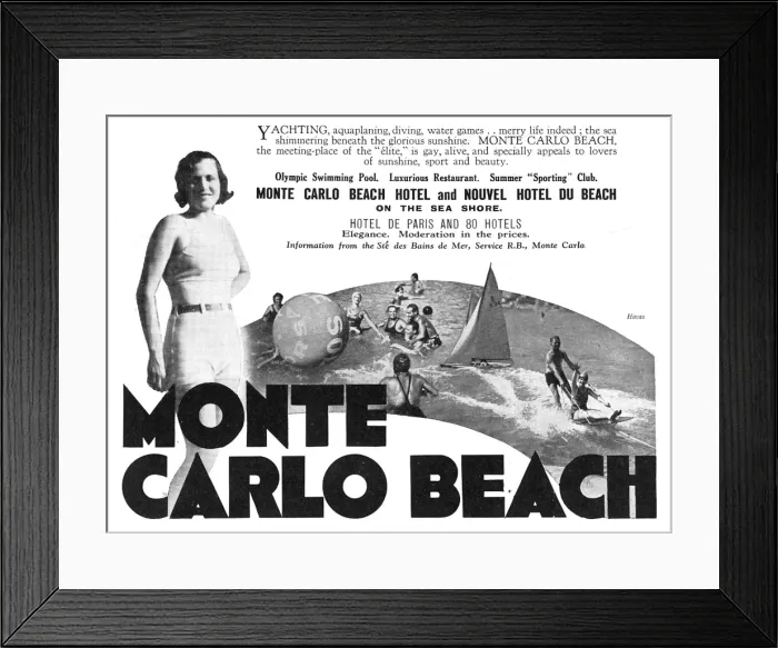 Framed Print : Monte Carlo advertisement, 1932 Framed Print : Monte Carlo advertisement, 1932