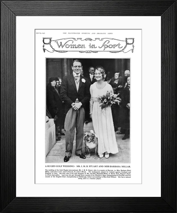 Framed Print : Wedding of Mr I. M. B. Stuart and Mis Barbara Millar Framed Print : Wedding of Mr I. M. B. Stuart and Mis Barbara Millar