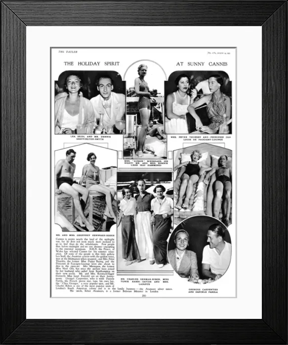 Framed Print : Society at Cannes, 1935 Framed Print : Society at Cannes, 1935