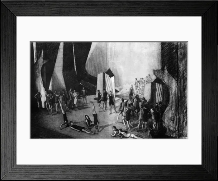 Framed Print : Le Train Bleu by the Russian Ballet drawn by Hookway Cowles Framed Print : Le Train Bleu by the Russian Ballet drawn by Hookway Cowles