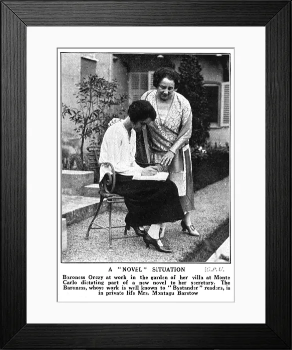 Framed Print : Baroness Orczy in garden of her Riviera villa Framed Print : Baroness Orczy in garden of her Riviera villa