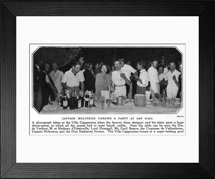 Framed Print : Captain Molyneux throws party at his Riviera villa Framed Print : Captain Molyneux throws party at his Riviera villa