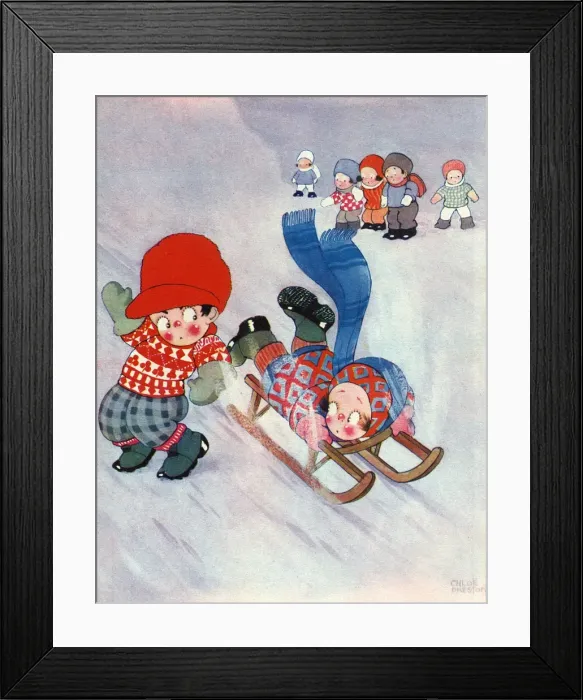 Framed Print : Nearly a Song Hit by Chloe Preston - winter sledging Framed Print : Nearly a Song Hit by Chloe Preston - winter sledging