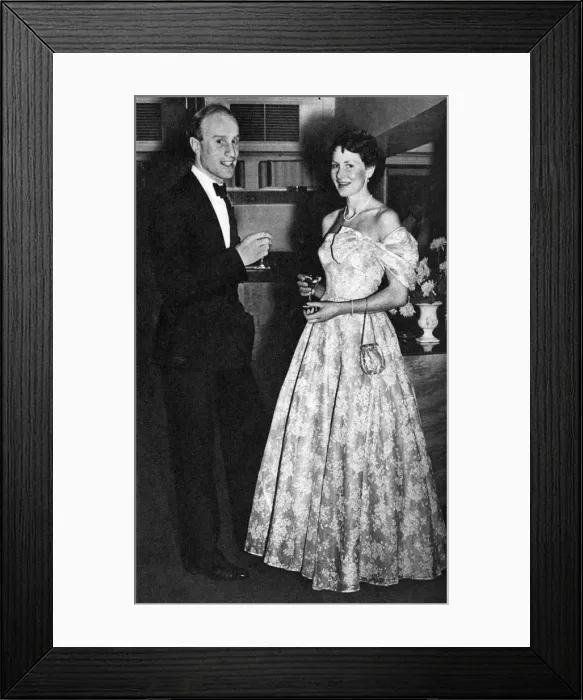Framed Print : Couple at Downhill Only Club celebration, 1954 Framed Print : Couple at Downhill Only Club celebration, 1954