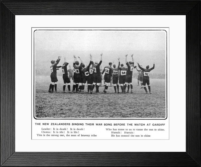 Framed Print : The Haka: New Zealand rugby war dance, 1905 Framed Print : The Haka: New Zealand rugby war dance, 1905