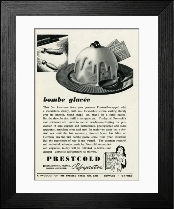 Framed Print : Advert for Prescold, bombe glacee icecream Framed Print : Advert for Prescold, bombe glacee icecream