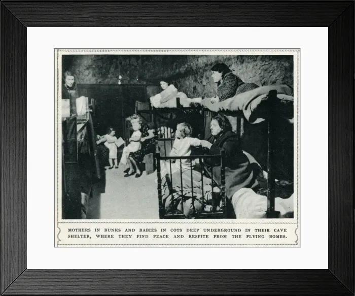 Framed Print : Chislehurst caves during WWII
