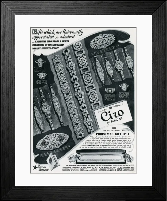 Framed Print : Advert for Ciro jewellery 1937 Framed Print : Advert for Ciro jewellery 1937