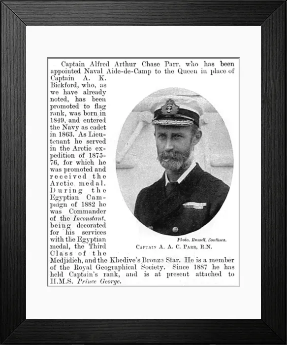 Framed Print : Captain A. A. C. Parr R. N Framed Print : Captain A. A. C. Parr R. N