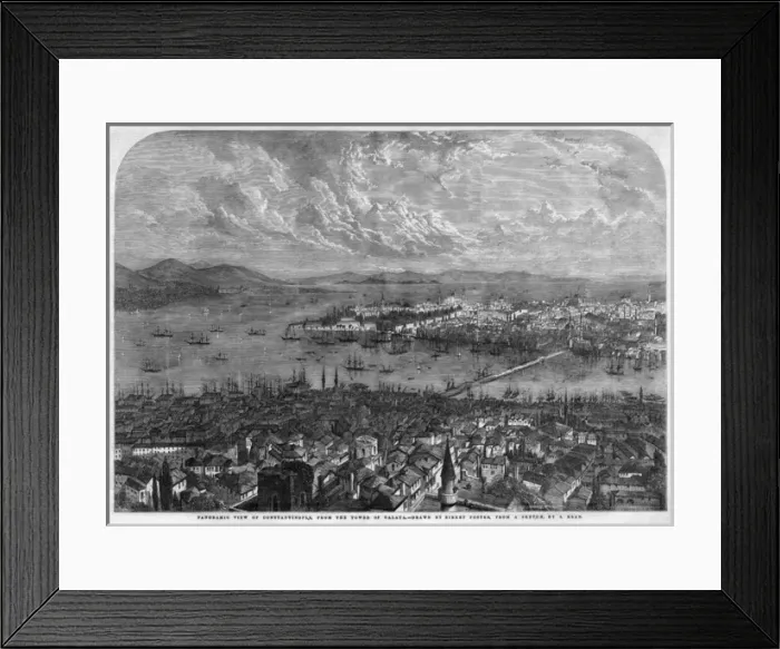Framed Print : Panoramic View of Constantinople 1853