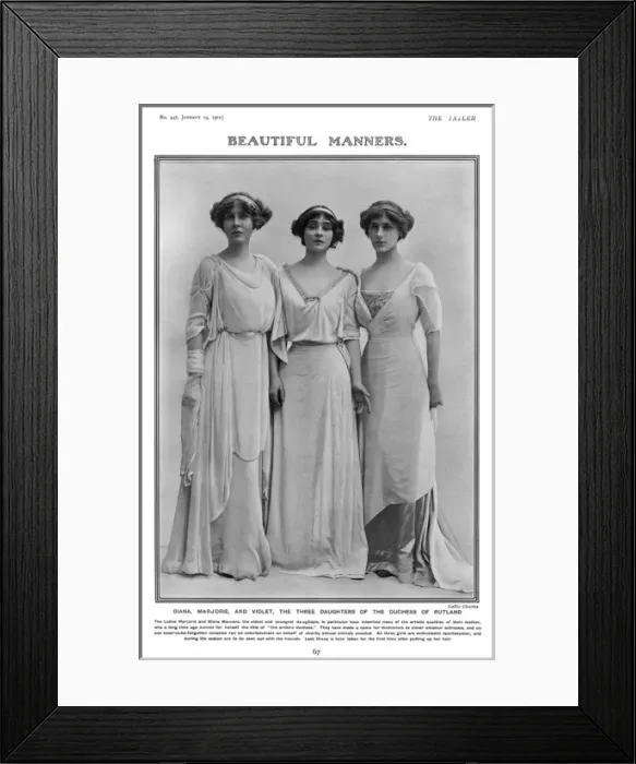 Framed Print : Diana, Marjorie and Violet Manners Framed Print : Diana, Marjorie and Violet Manners
