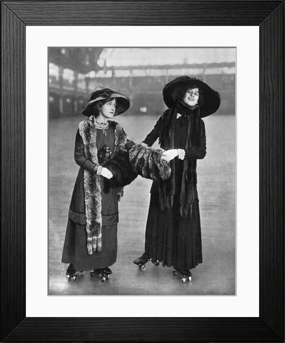Framed Print : Phyllis and Zena Dare roller skating at Olympia
