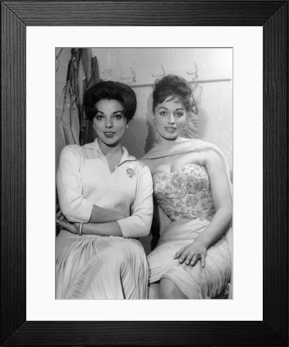 Framed Print : Joan and Jackie Collins 1950s