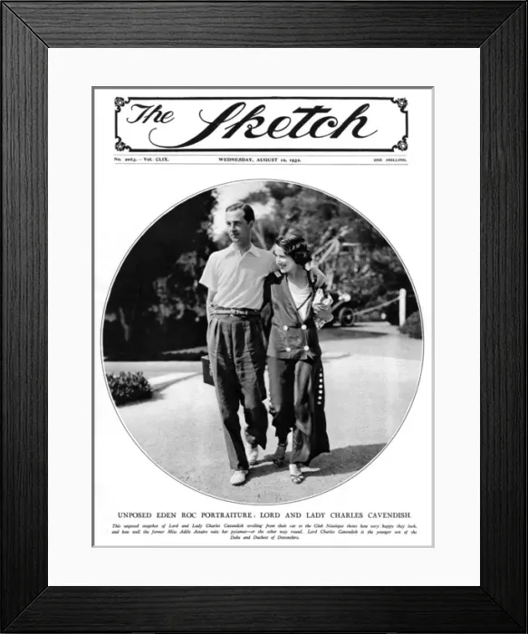 Framed Print : Sketch cover - Lord & Lady Cavendish at Eden Roc Framed Print : Sketch cover - Lord & Lady Cavendish at Eden Roc