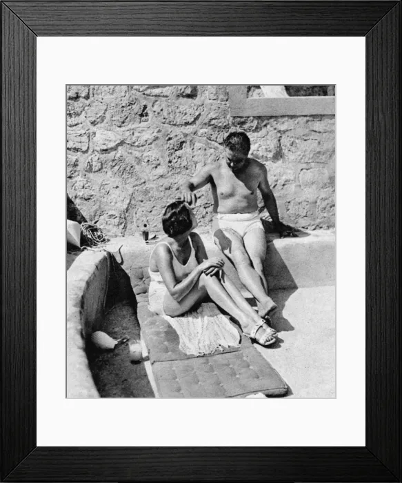 Framed Print : Captain and Mrs Woolf Barnato at Eden Roc Framed Print : Captain and Mrs Woolf Barnato at Eden Roc
