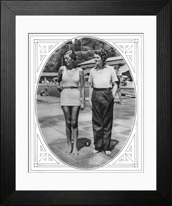 Framed Print : Mrs Richard Norton & Lady Brecknock at Monte Carlo beach Framed Print : Mrs Richard Norton & Lady Brecknock at Monte Carlo beach