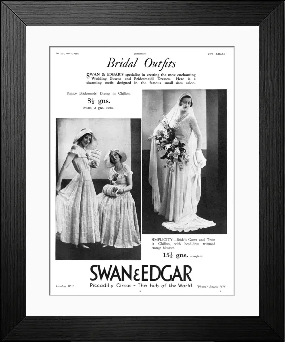 Framed Print : Swan and Edgar bridal outfits, 1931 Framed Print : Swan and Edgar bridal outfits, 1931