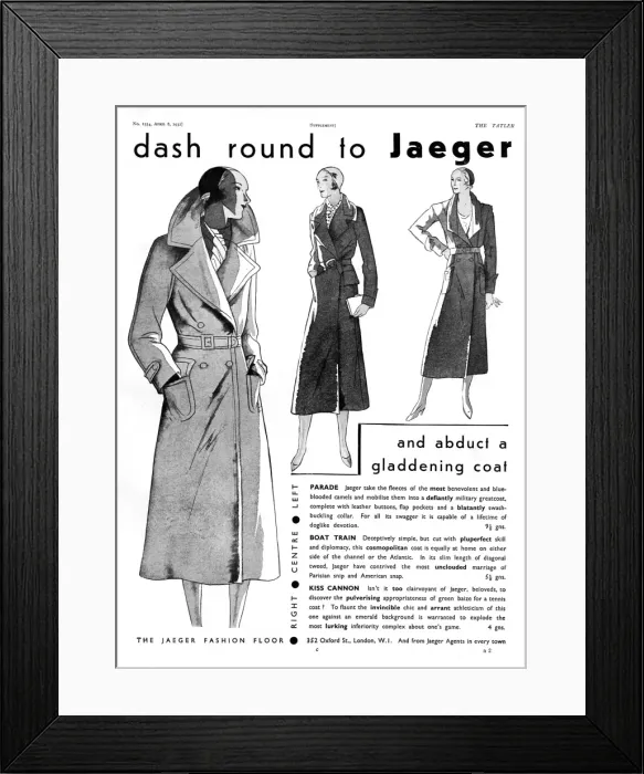 Framed Print : Jaeger advertisement 1931 Framed Print : Jaeger advertisement 1931