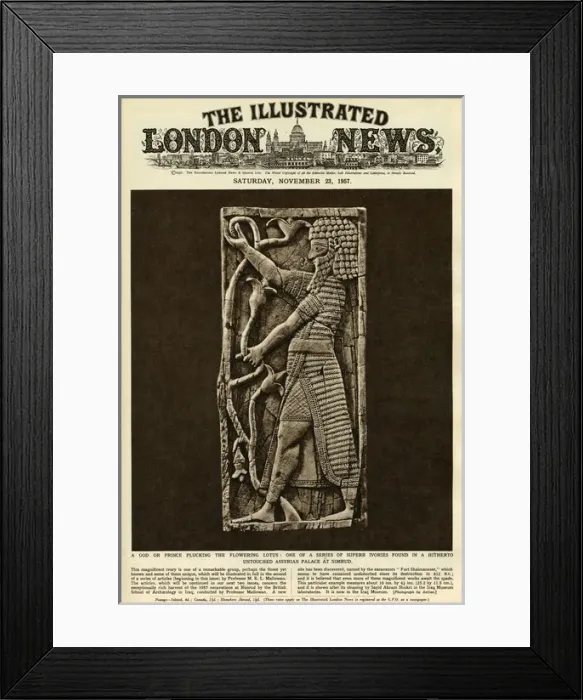 Framed Print : ILN cover 1957, Assyrian ivory carving at Nimrud Framed Print : ILN cover 1957, Assyrian ivory carving at Nimrud