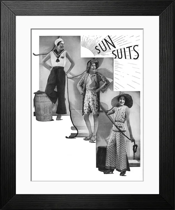 Framed Print : Sun Suits 1931 Framed Print : Sun Suits 1931