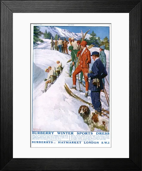 Framed Print : Burberry advert: Winter sports dress Framed Print : Burberry advert: Winter sports dress