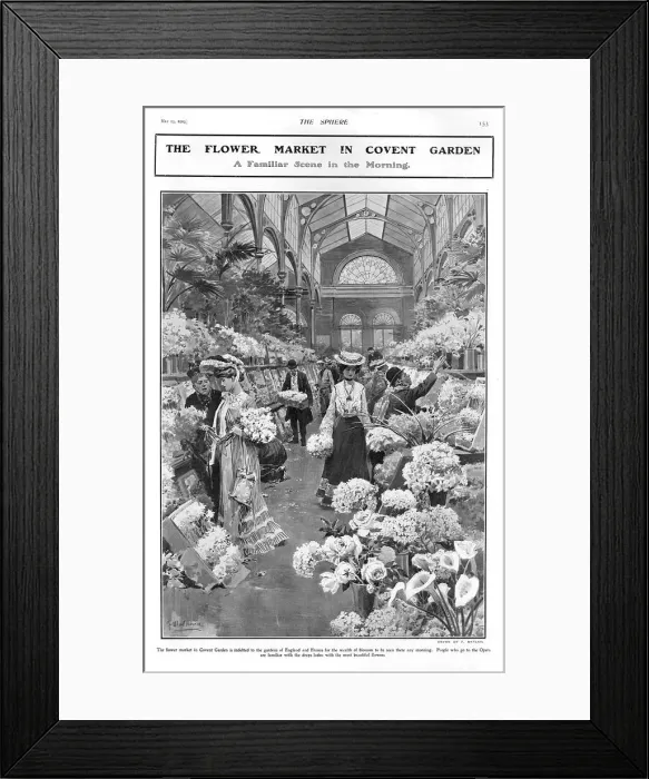 Framed Print : Morning at the flower market in Covent Garden, 1905