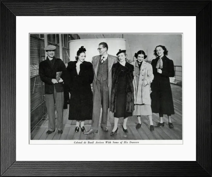 Framed Print : Colonel de Basil & dancers arrives in England on Normandie Framed Print : Colonel de Basil & dancers arrives in England on Normandie